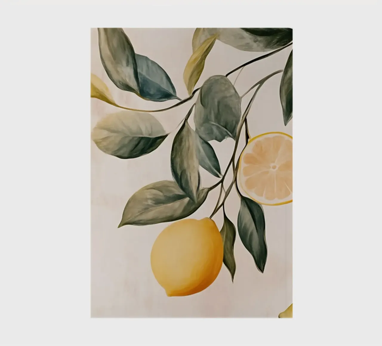 Elegant Lemon Branches - Vintage Botanical Citrus Art notebook by ClubArt