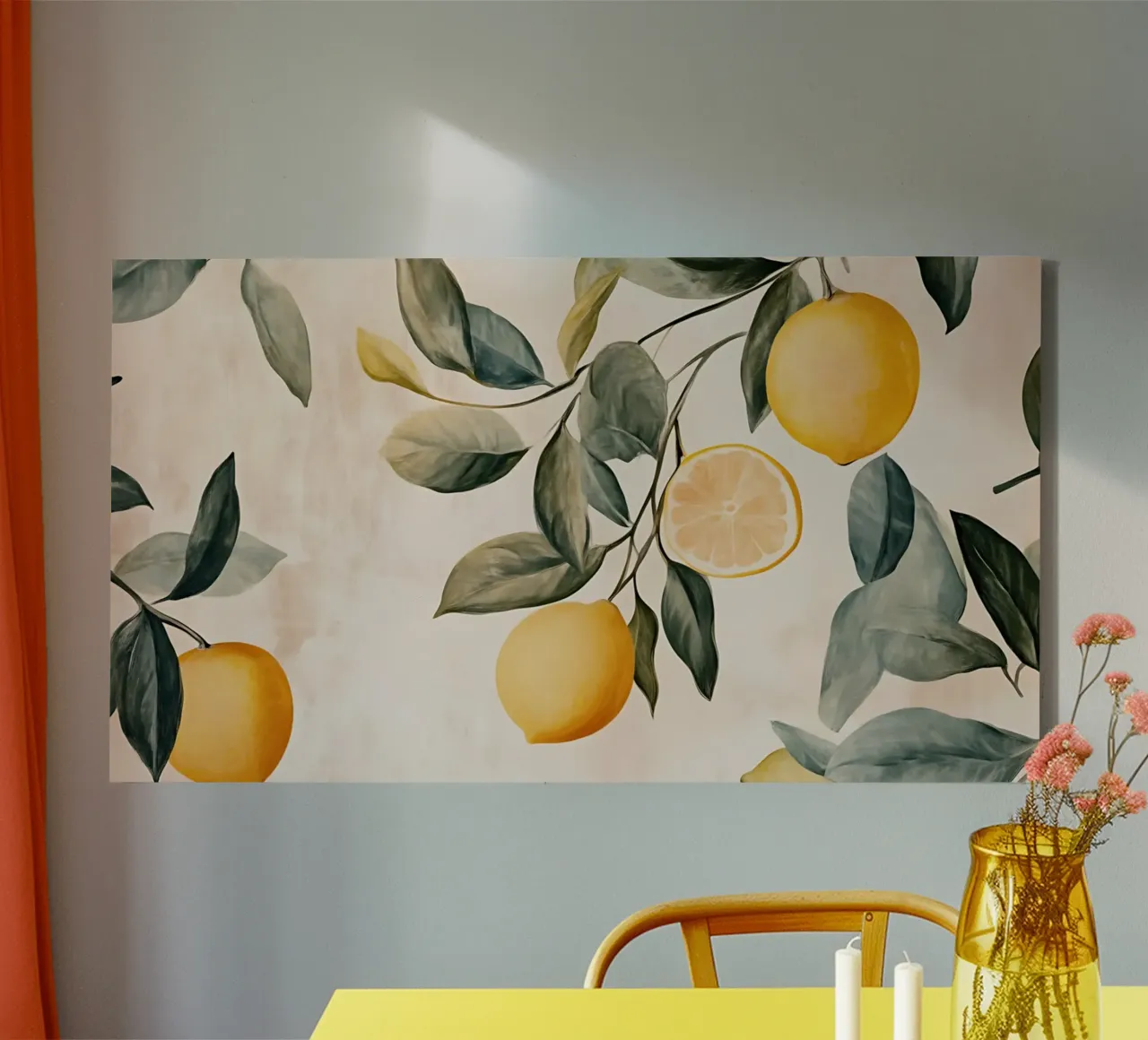 Elegant Lemon Branches - Vintage Botanical Citrus Art canvas by ClubArt