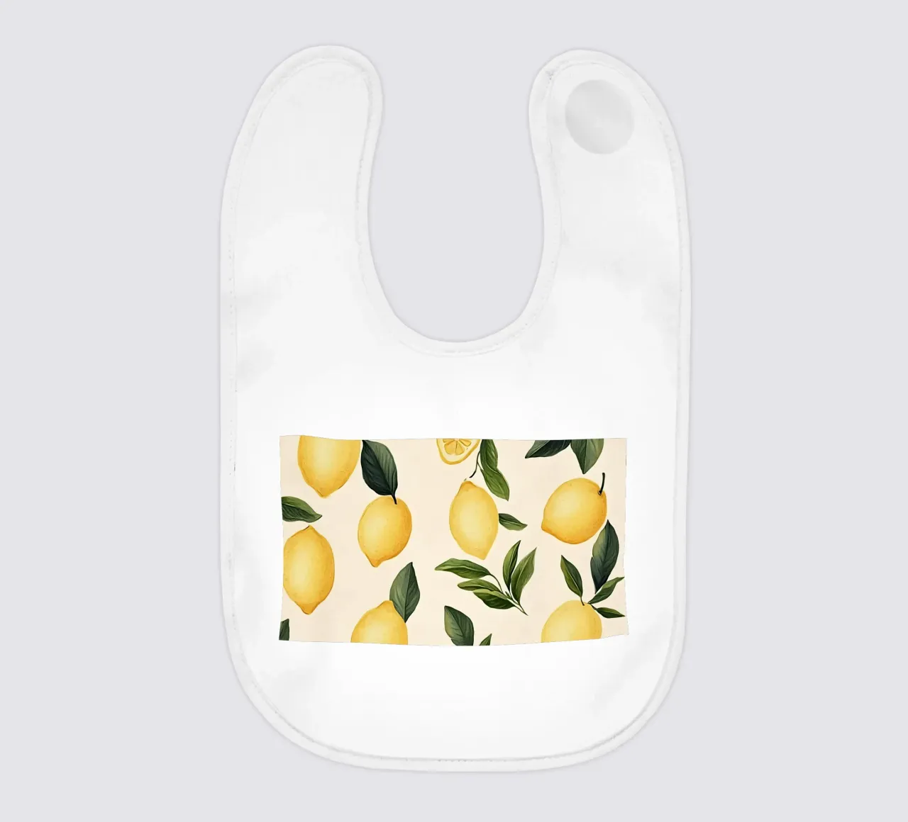 Bright Lemon Pattern - Modern Botanical Citrus Print baby bib by ClubArt