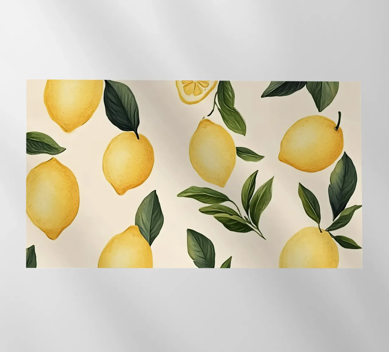Helles Zitronenmuster - Moderner botanischer Zitrusdruck Backlit Folie von ClubArt