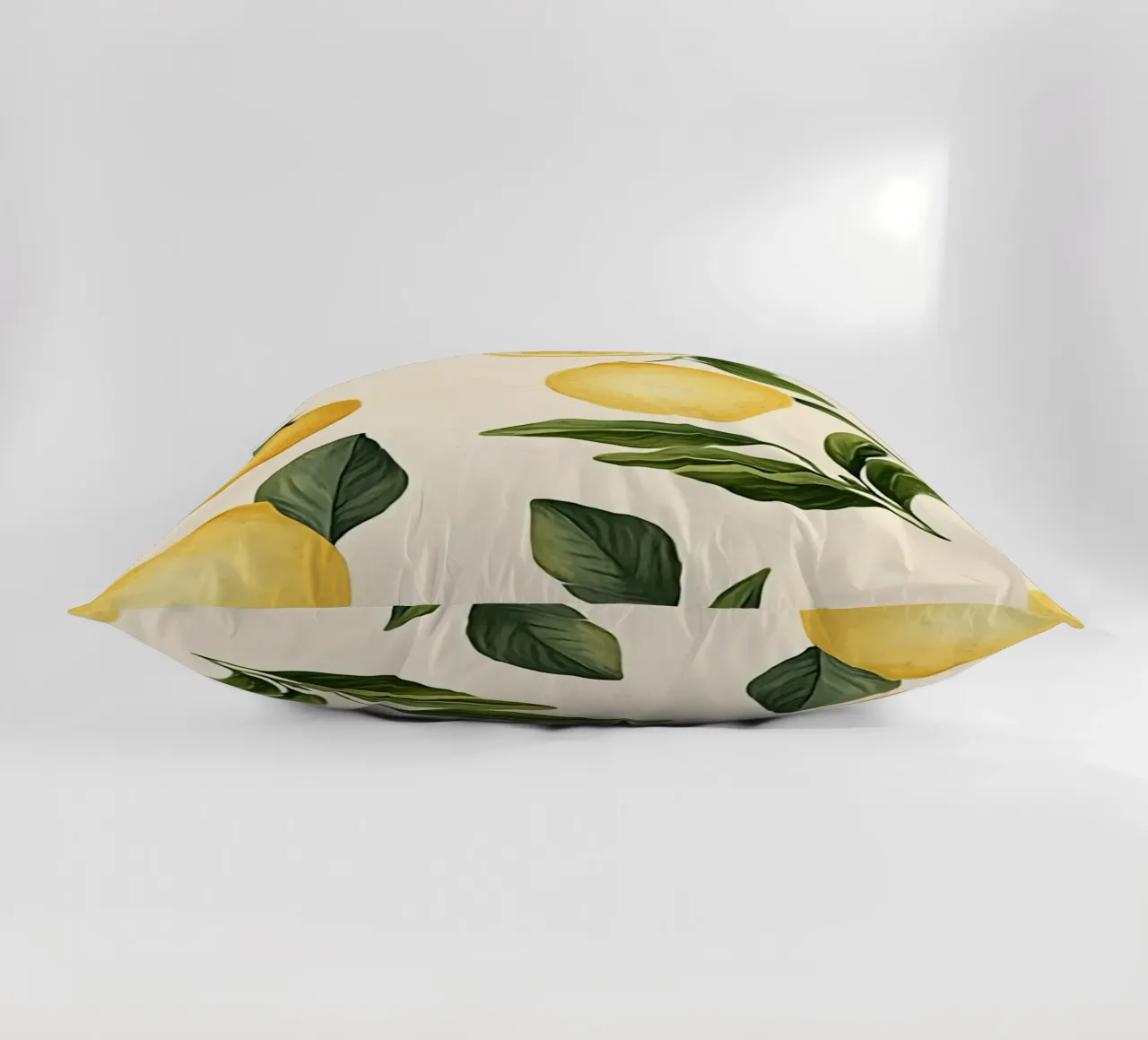 Bright Lemon Pattern - Modern Botanical Citrus Print decorative cushion by ClubArt