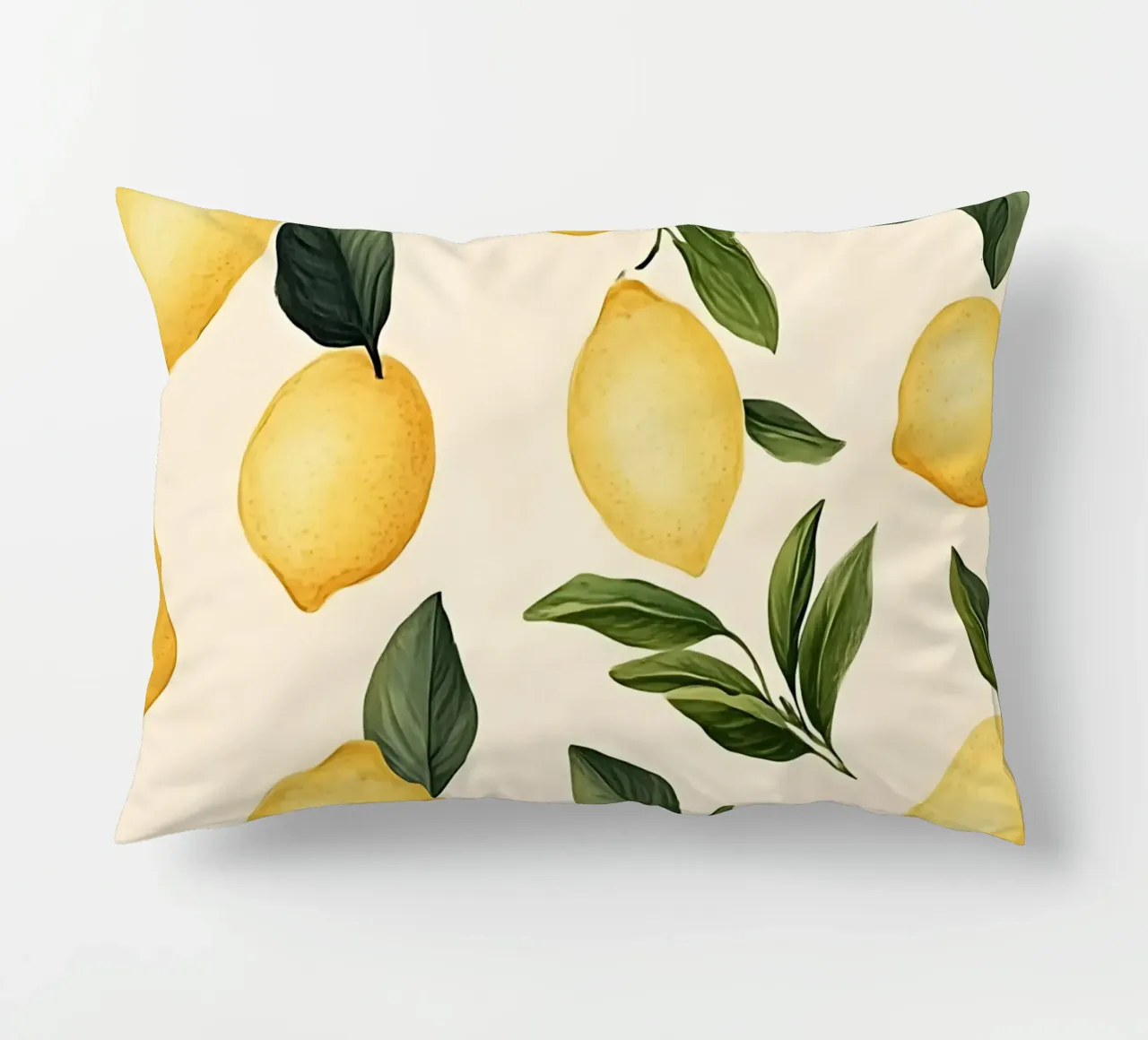 Bright Lemon Pattern - Modern Botanical Citrus Print decorative cushion by ClubArt
