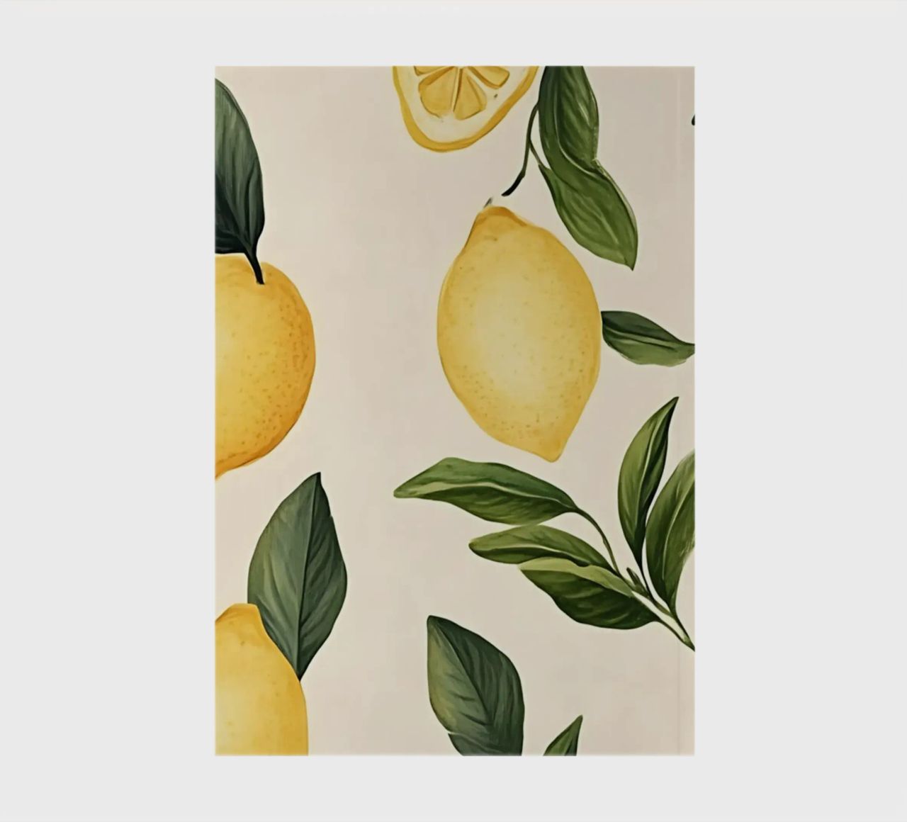 Bright Lemon Pattern - Modern Botanical Citrus Print notebook by ClubArt