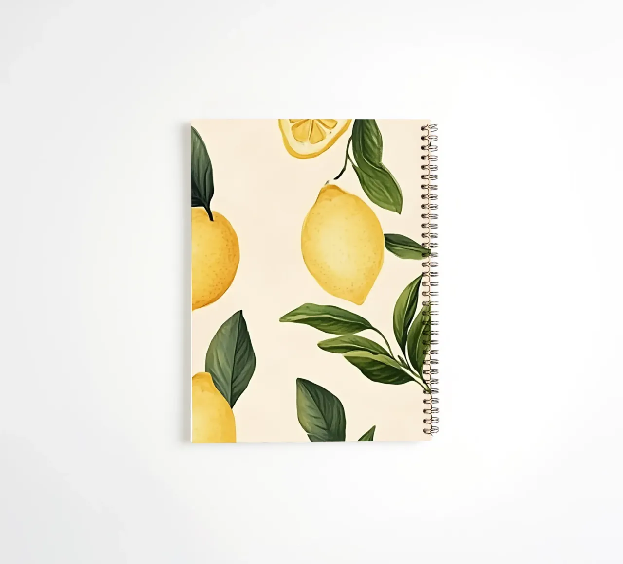 Bright Lemon Pattern - Modern Botanical Citrus Print spiral notebook by ClubArt