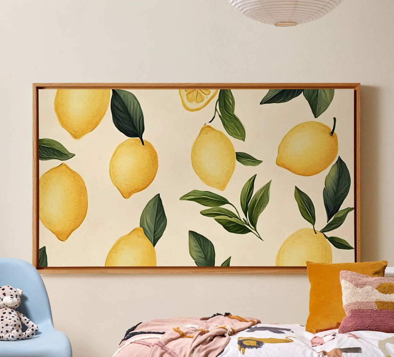 Bright Lemon Pattern - Modern Botanical Citrus Print canvas by ClubArt