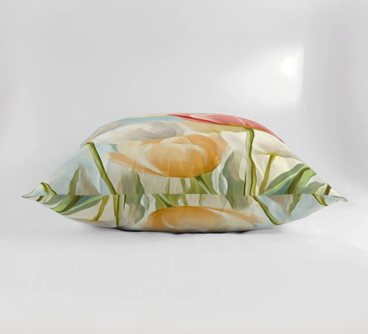 Pastel Tulip Field Bloom - Impressionist Spring Floral Art decorative cushion by ClubArt
