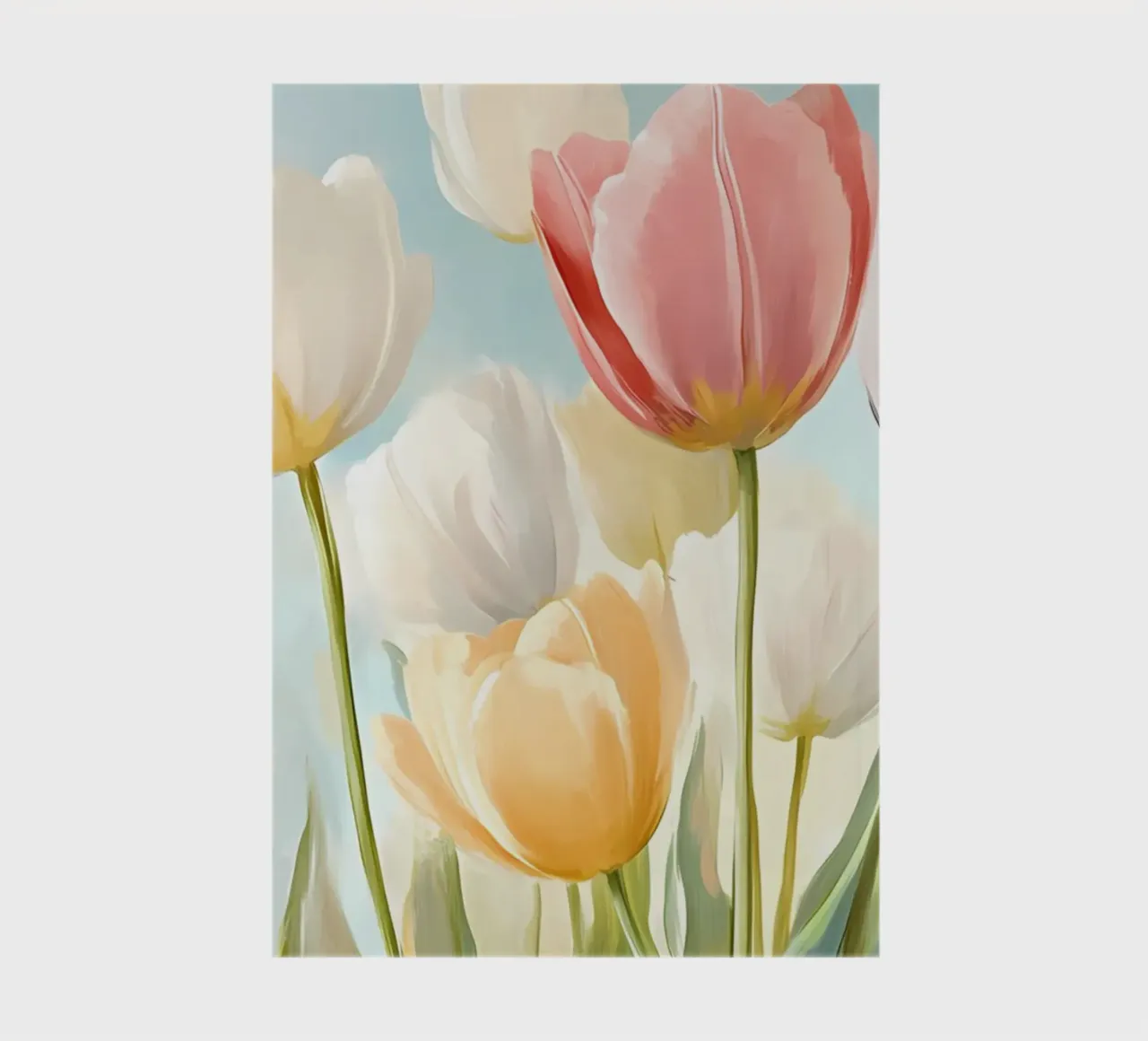 Pastel Tulip Field Bloom - Impressionist Spring Floral Art notebook by ClubArt