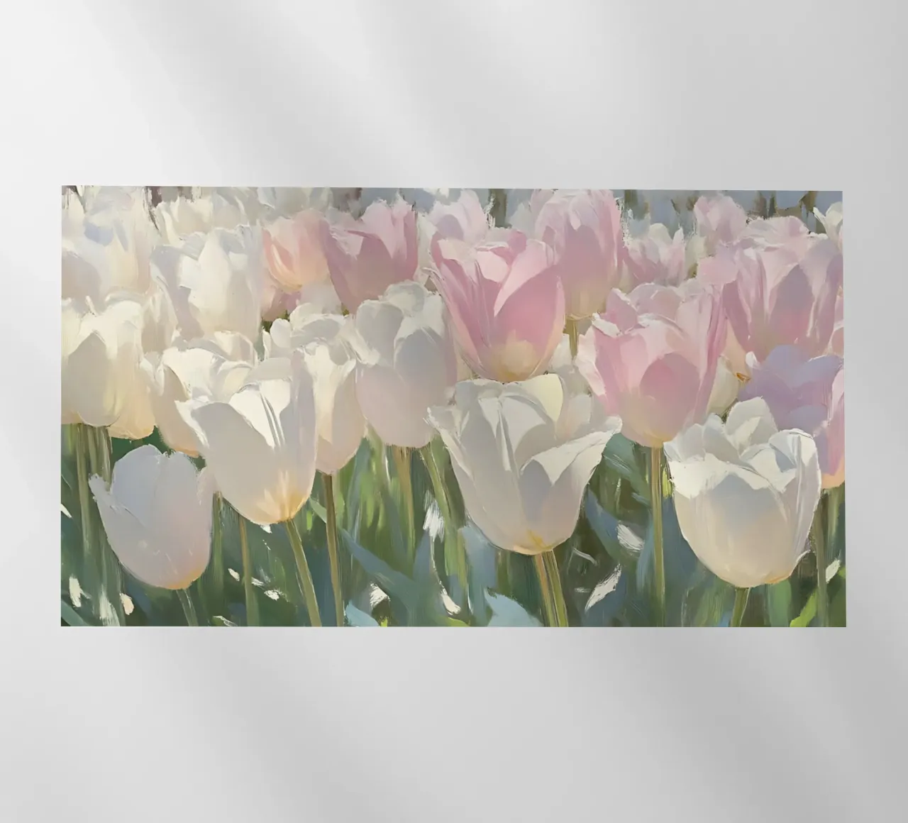 Soft Pastel Tulip Field - Impressionist Spring Bloom Art backlit film by ClubArt