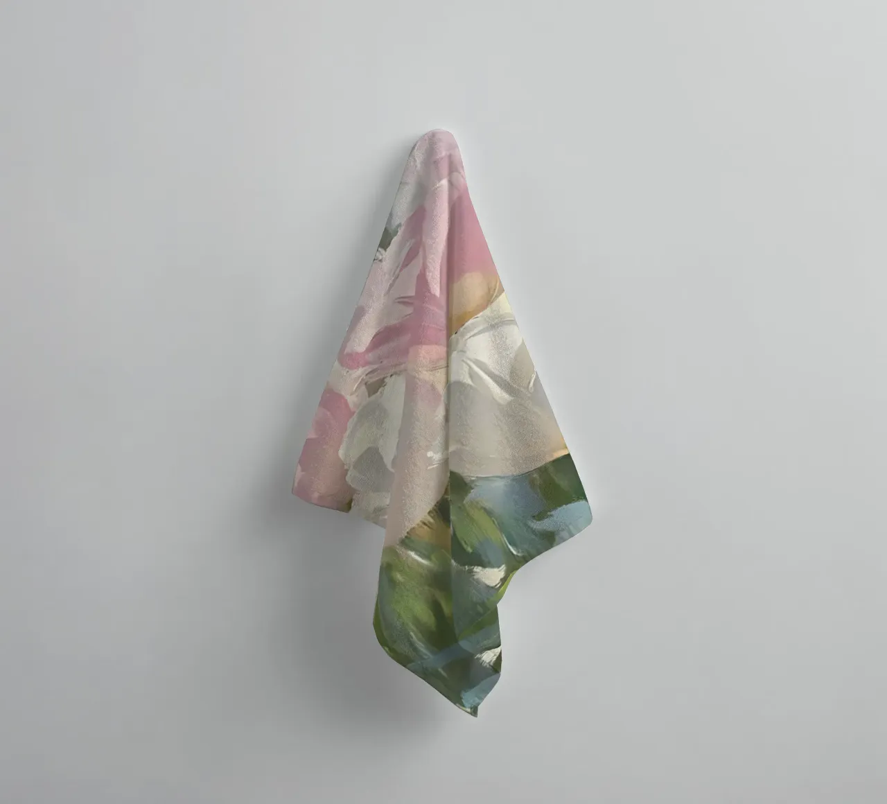 Soft Pastel Tulip Field - Impressionist Spring Bloom Art towel by ClubArt