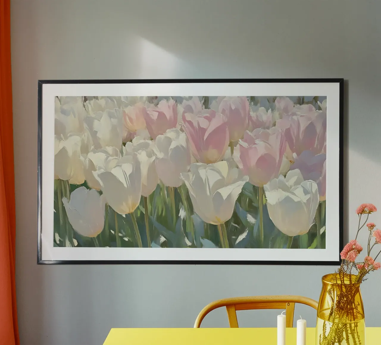 Soft Pastel Tulip Field - Impressionist Spring Bloom Art hahnemühle by ClubArt