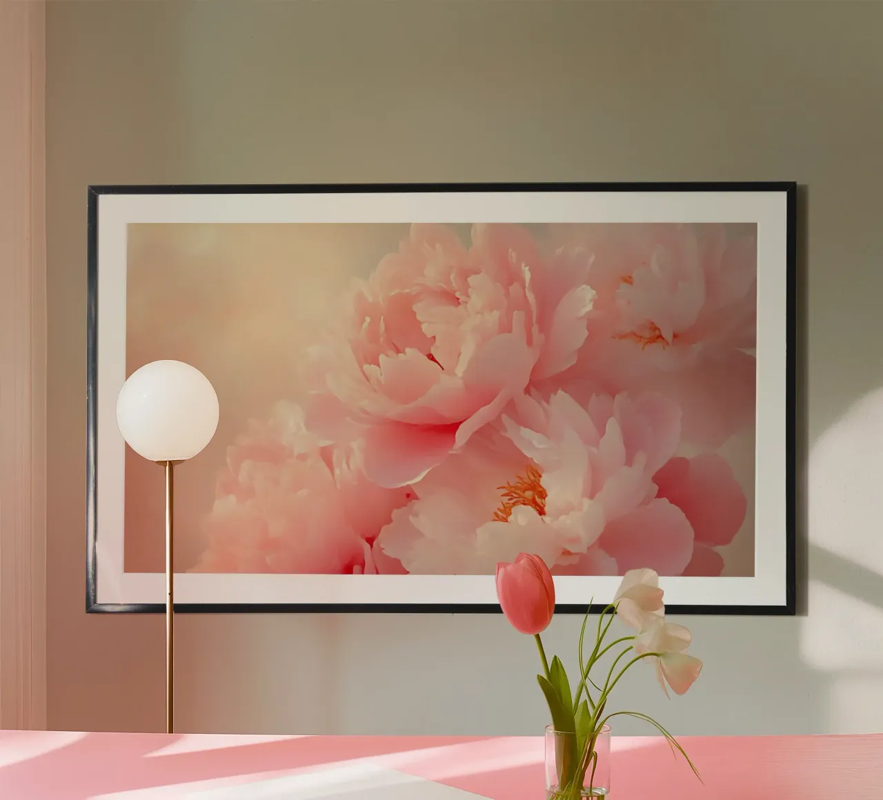 Romantica peonia rosa in fiore - Arte del sogno floreale carta hahnemühle da ClubArt