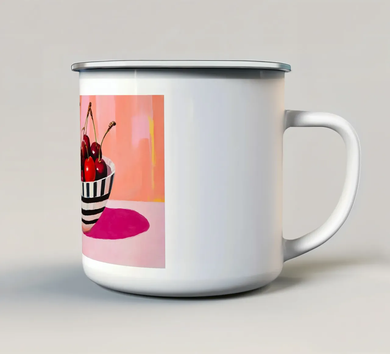J.O. Han Kersen Kom Pop Art - Modern Keukendecor emaille mok van ClubArt
