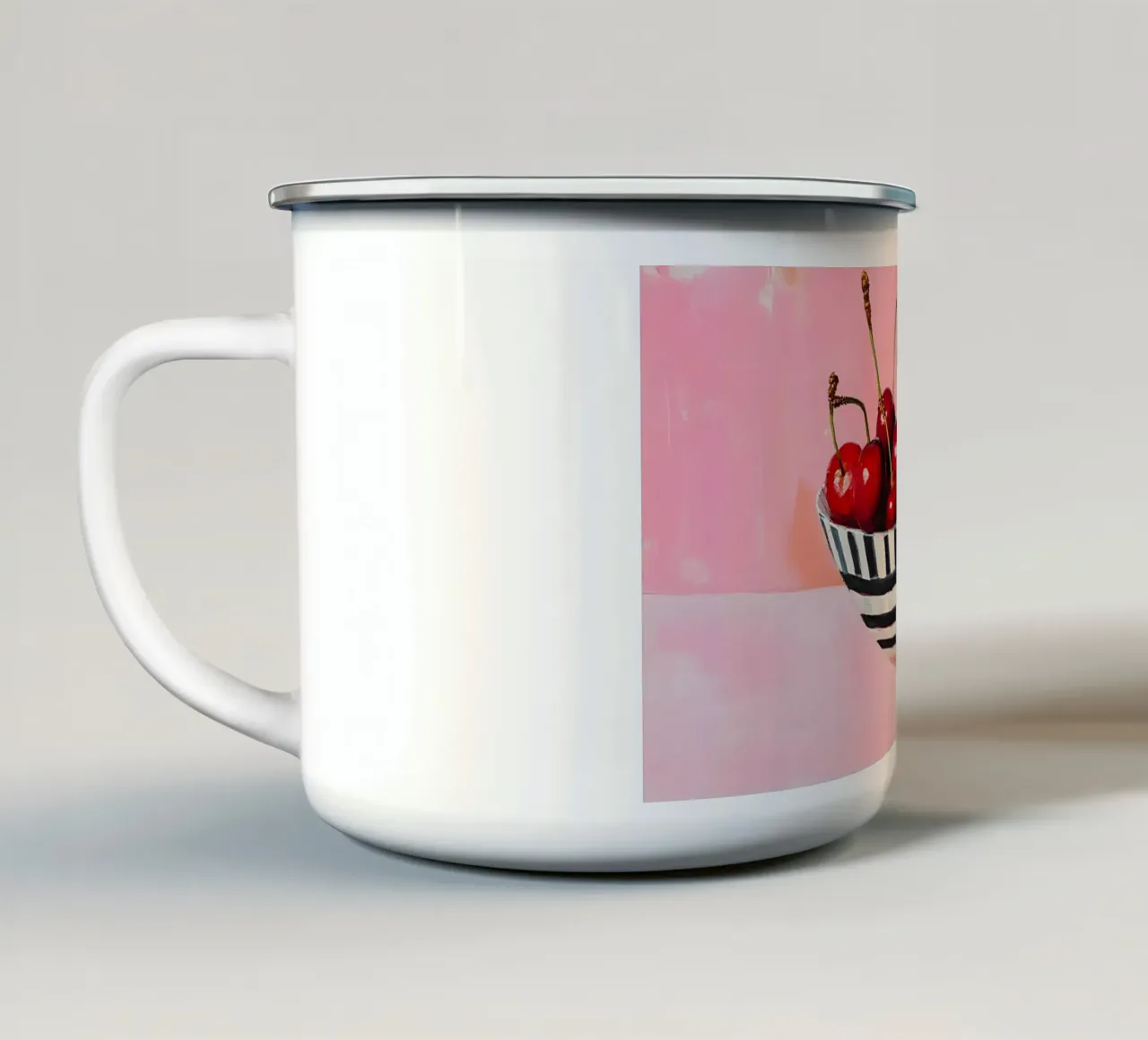 J.O. Han Kersen Kom Pop Art - Modern Keukendecor emaille mok van ClubArt