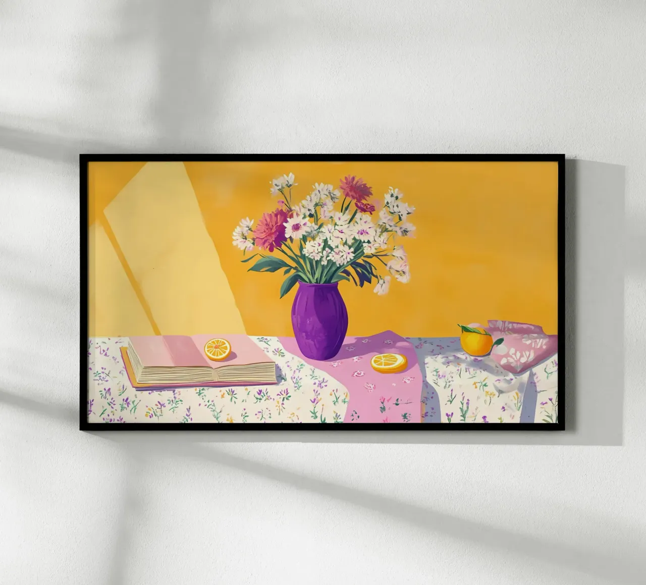 Natura morta floreale in stile Hockney - Fiori vibranti della Pop Art poster da ClubArt