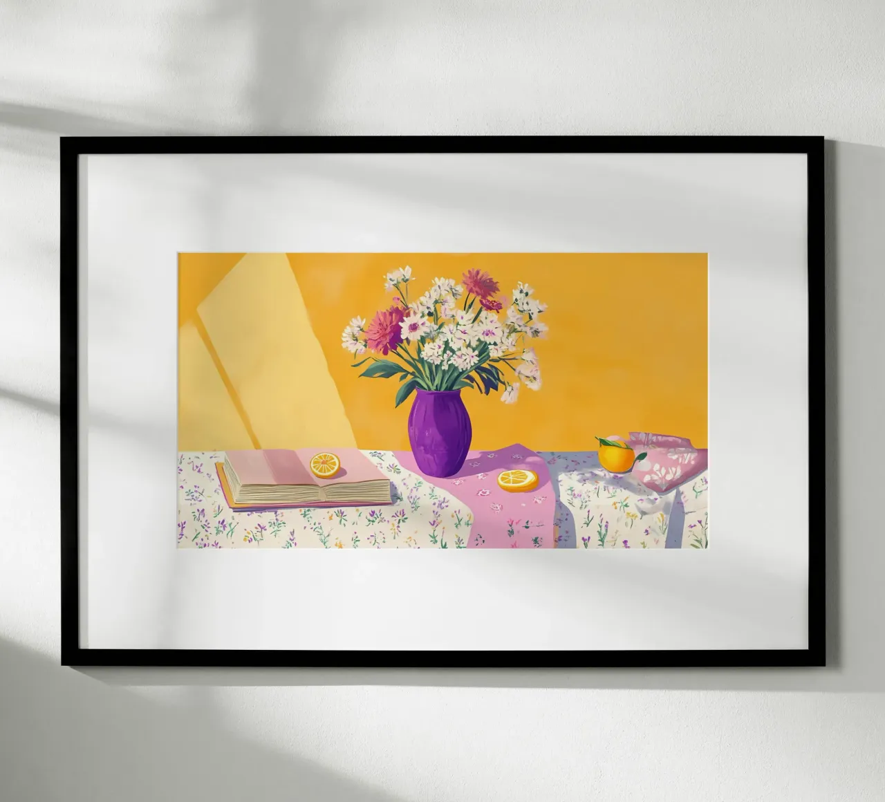 Natura morta floreale in stile Hockney - Fiori vibranti della Pop Art poster da ClubArt