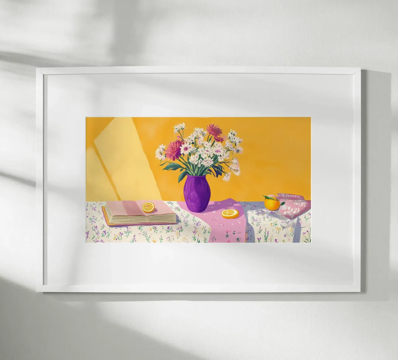 Natura morta floreale in stile Hockney - Fiori vibranti della Pop Art poster da ClubArt