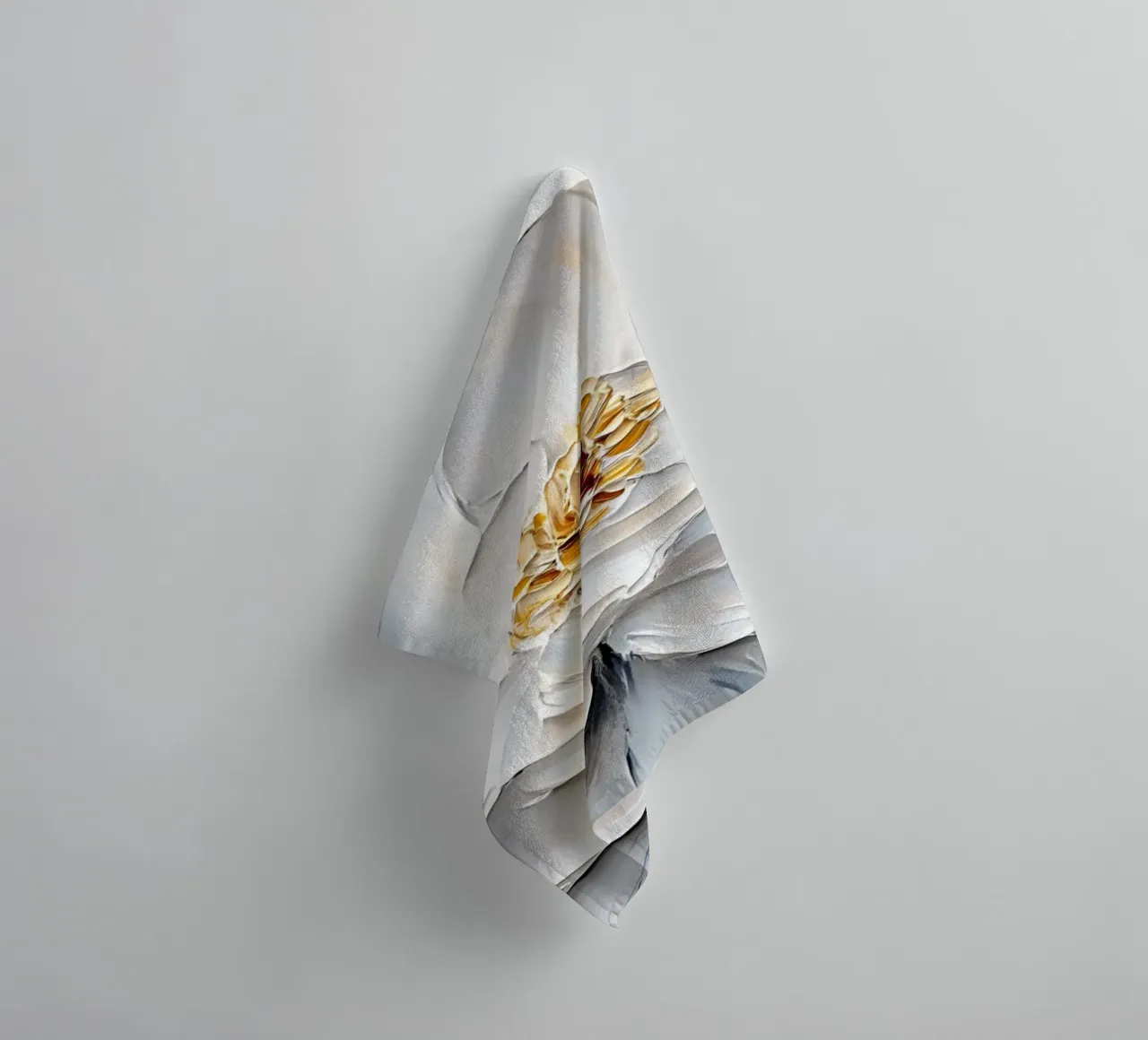 Impasto di peonie bianche strutturate - Arte floreale scultorea asciugamano da bagno da ClubArt