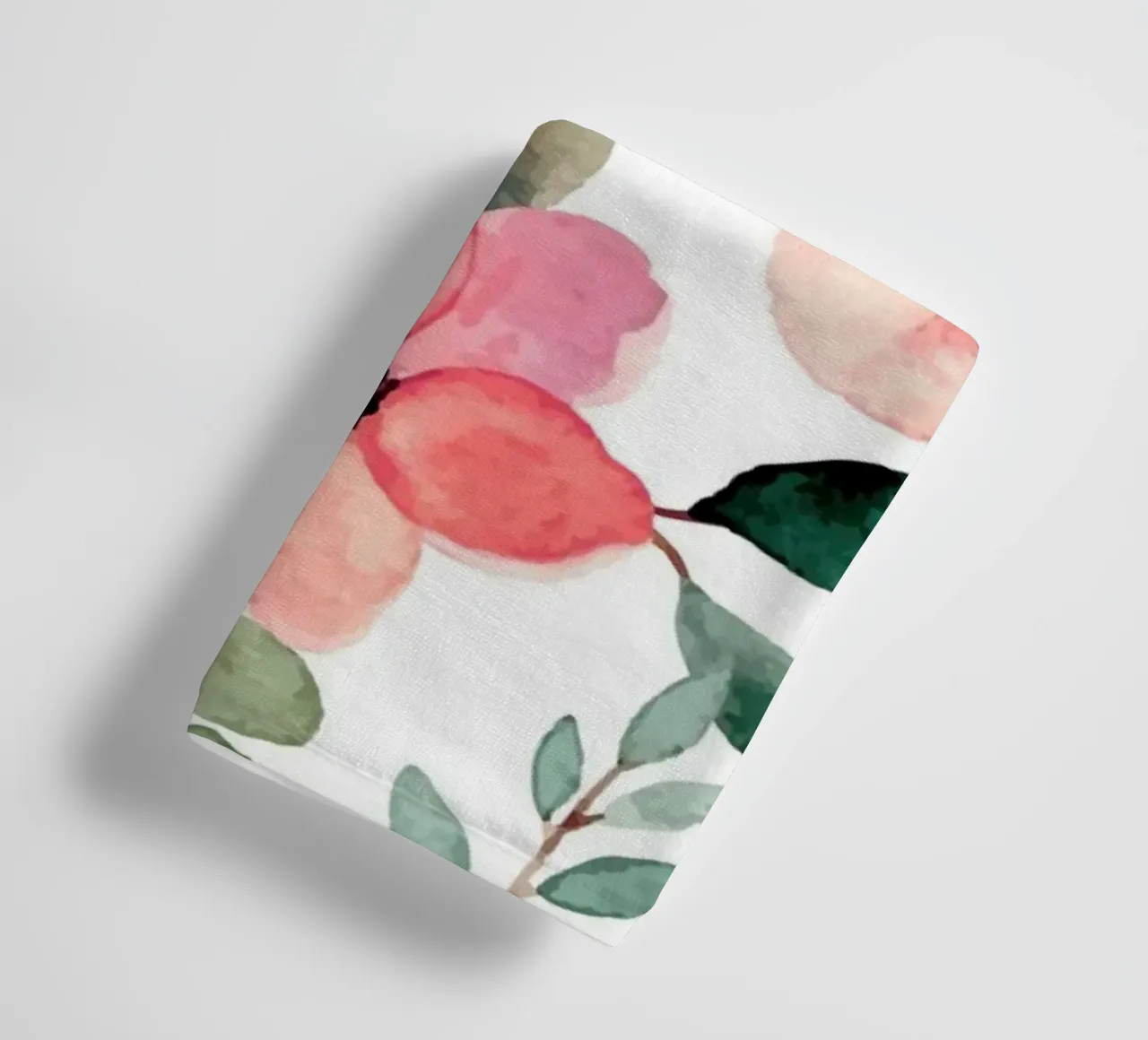 Pink Peach Floral Pattern - Watercolor Botanical Print towel by ClubArt