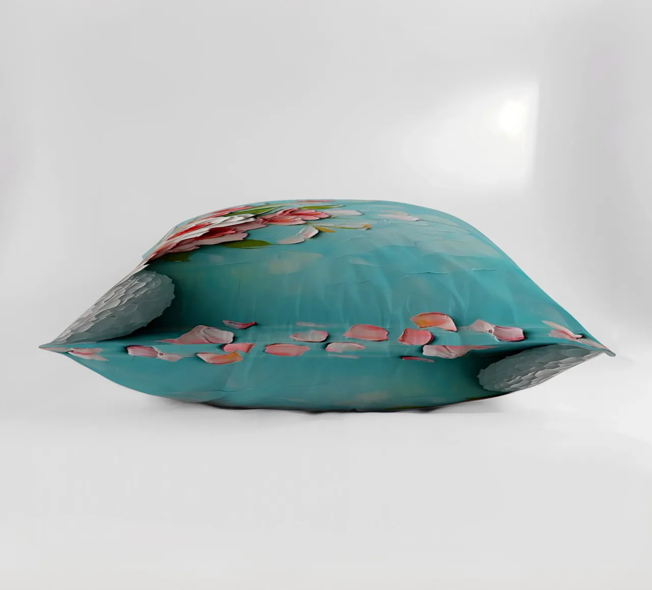 Textured Floral Vase Impasto - Modern 3D Bloom Art decorative cushion by ClubArt