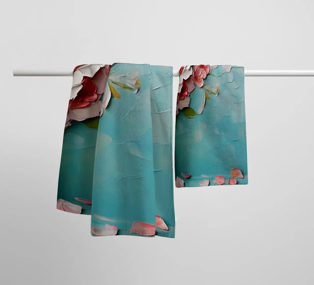 Vaso floreale strutturato Impasto - Arte moderna in fiore 3D asciugamano da bagno da ClubArt