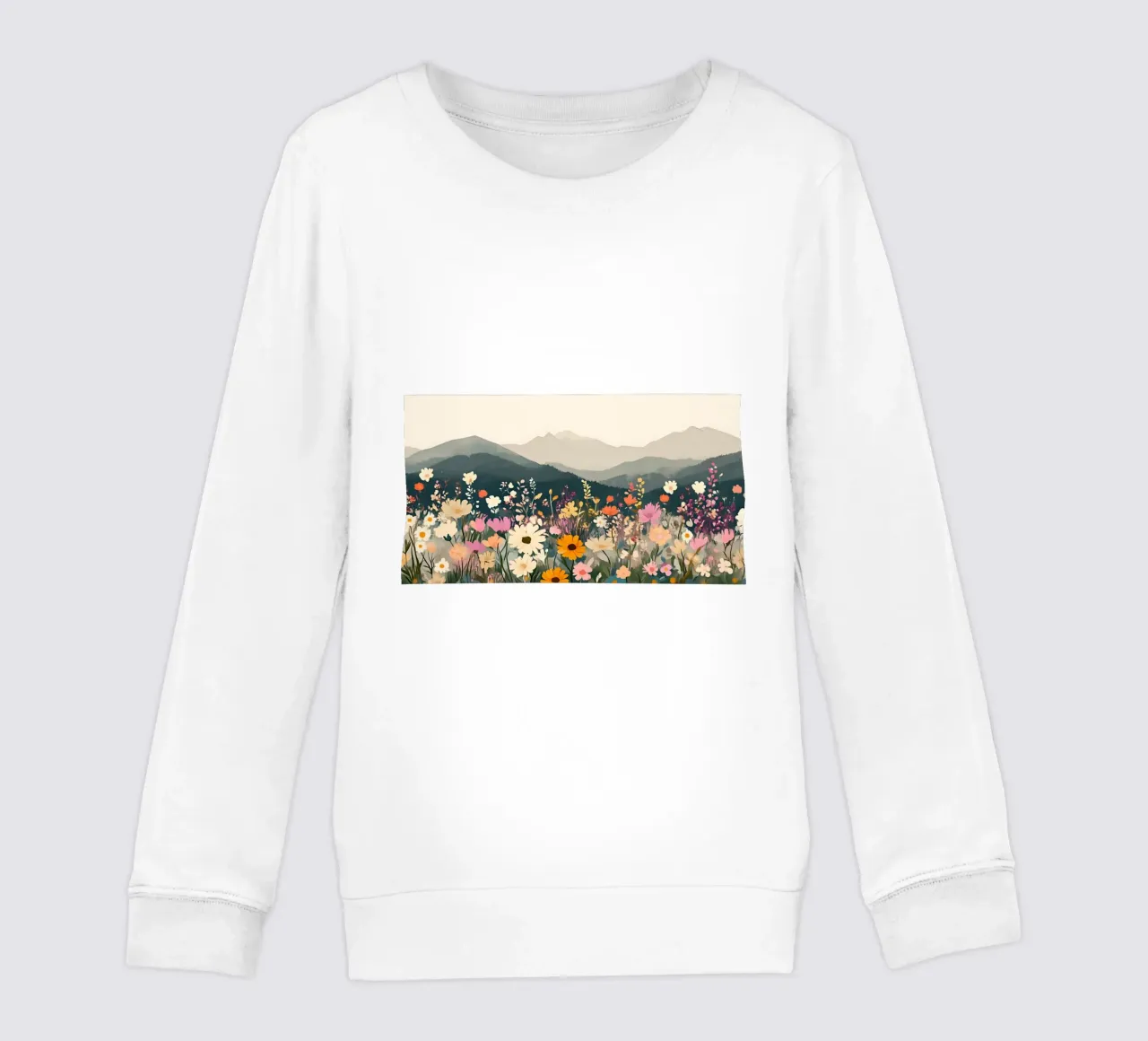 Fiori selvatici di montagna - Paesaggio floreale bohémien felpa bambino da ClubArt
