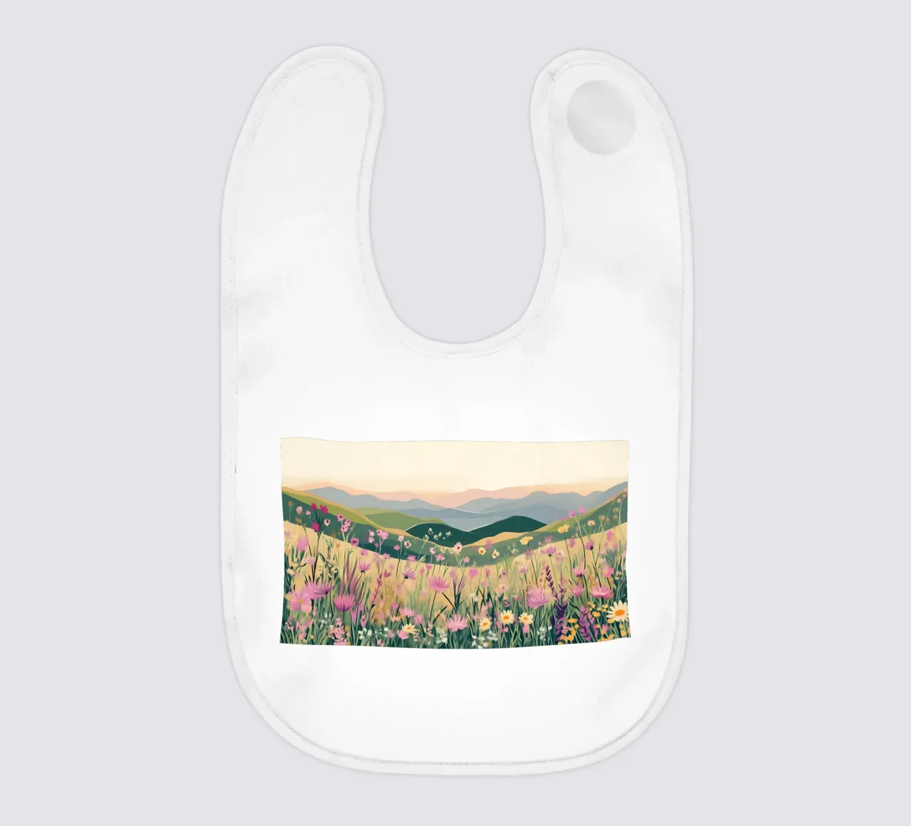 Rolling Hills Wildflower Valley - Abstrakte Landschaftskunst Babylätzchen von ClubArt
