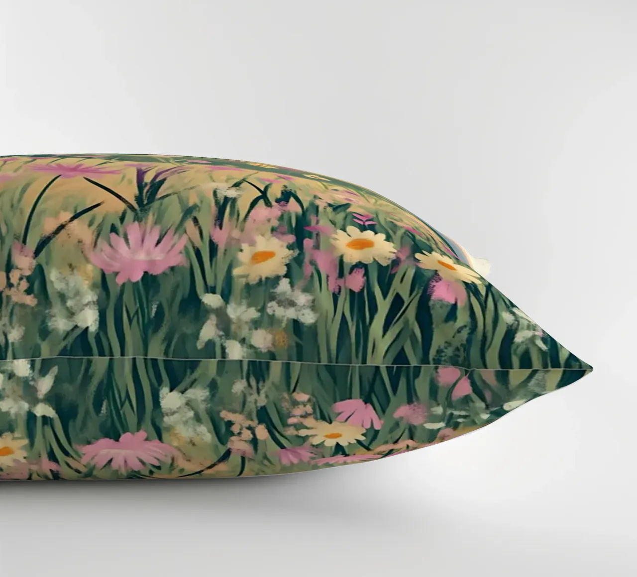 Rolling Hills Wildflower Valley - Abstrakte Landschaftskunst Kissen von ClubArt