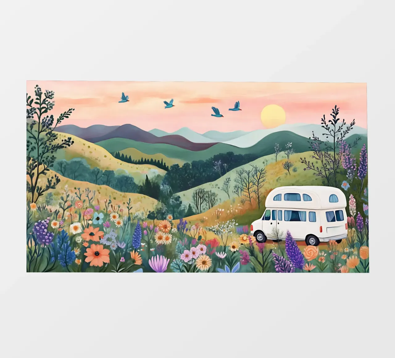 Avventura stravagante in camper - Paesaggio d'arte boema pellicola backlit da ClubArt