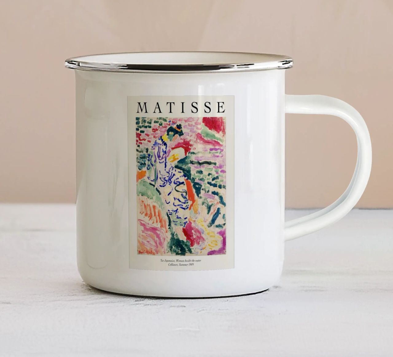 donna texture stile impressionista henri matisse tazza in smalto da condoriano store