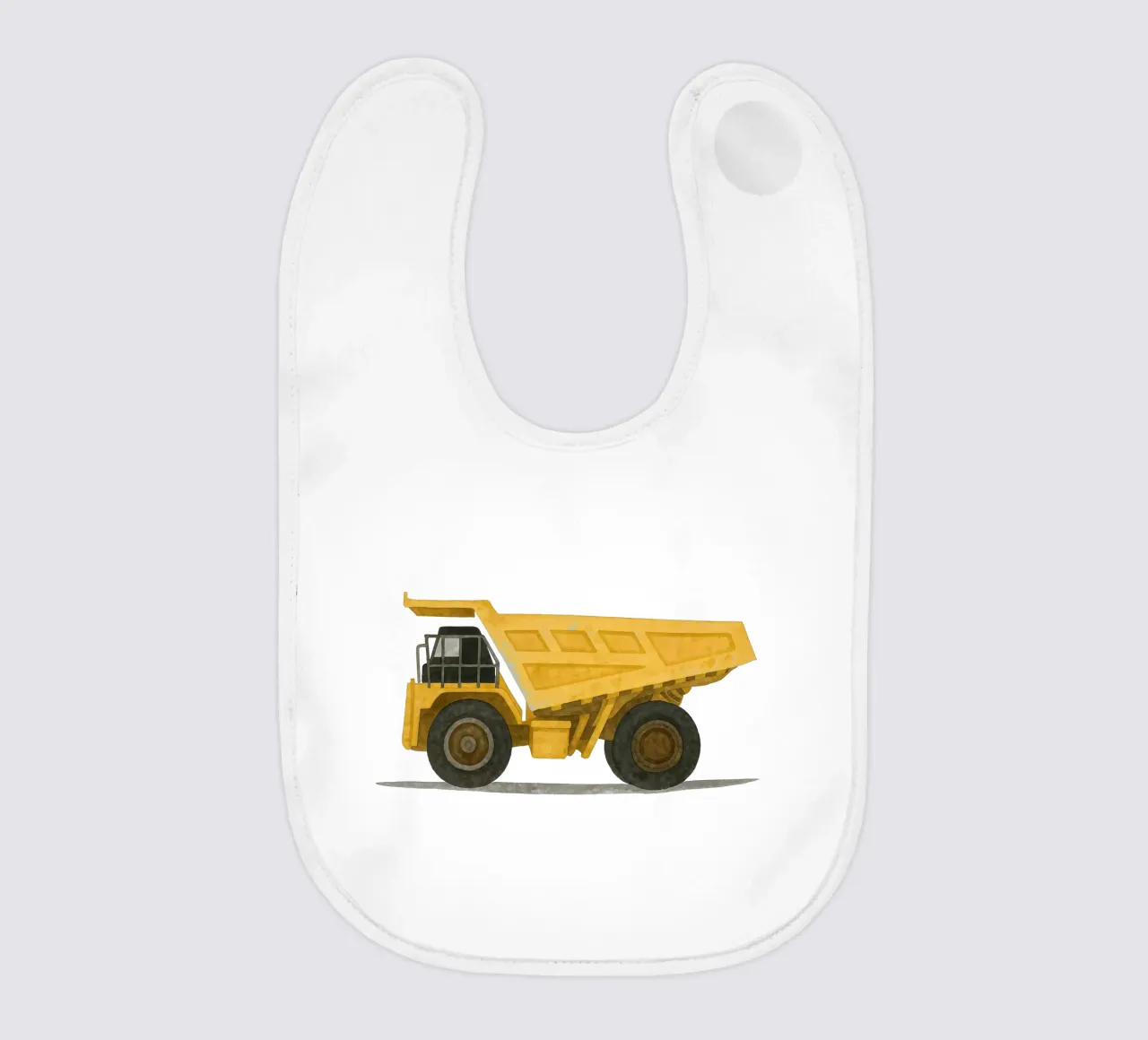 Big Yellow Dumper - a child's dream on wheels baby bib by KidzStudio