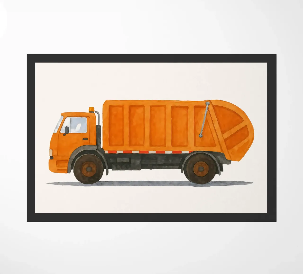 Stella di strada in arancione - grafica del camion della spazzatura zerbino da KidzStudio
