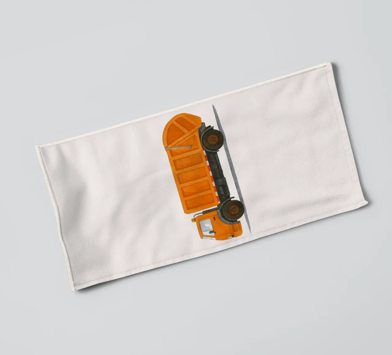 Stella di strada in arancione - grafica del camion della spazzatura asciugamano da bagno da KidzStudio