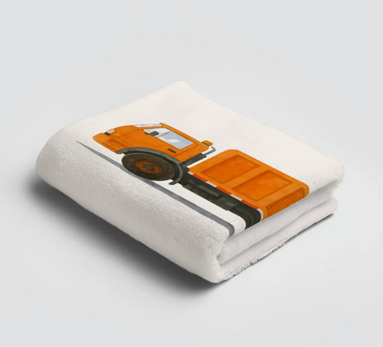 Stella di strada in arancione - grafica del camion della spazzatura asciugamano da bagno da KidzStudio