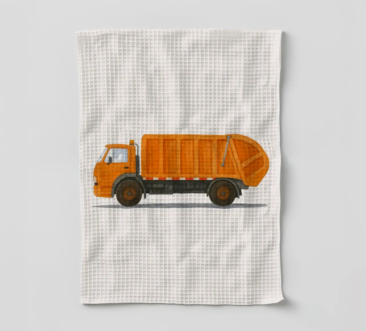 Stella di strada in arancione - grafica del camion della spazzatura canovaccio da cucina da KidzStudio
