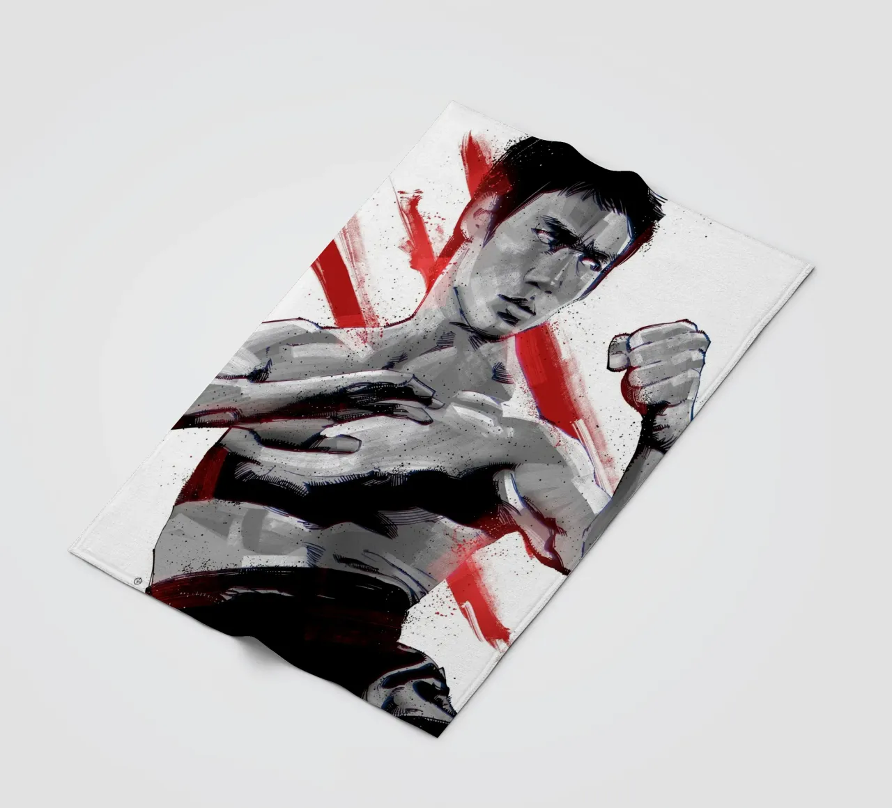 Bruce Lee II fleece blanket by nabakumov