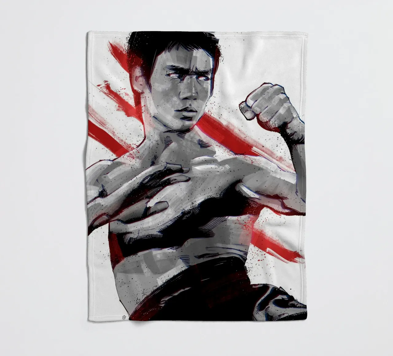 Bruce Lee II fleece blanket by nabakumov