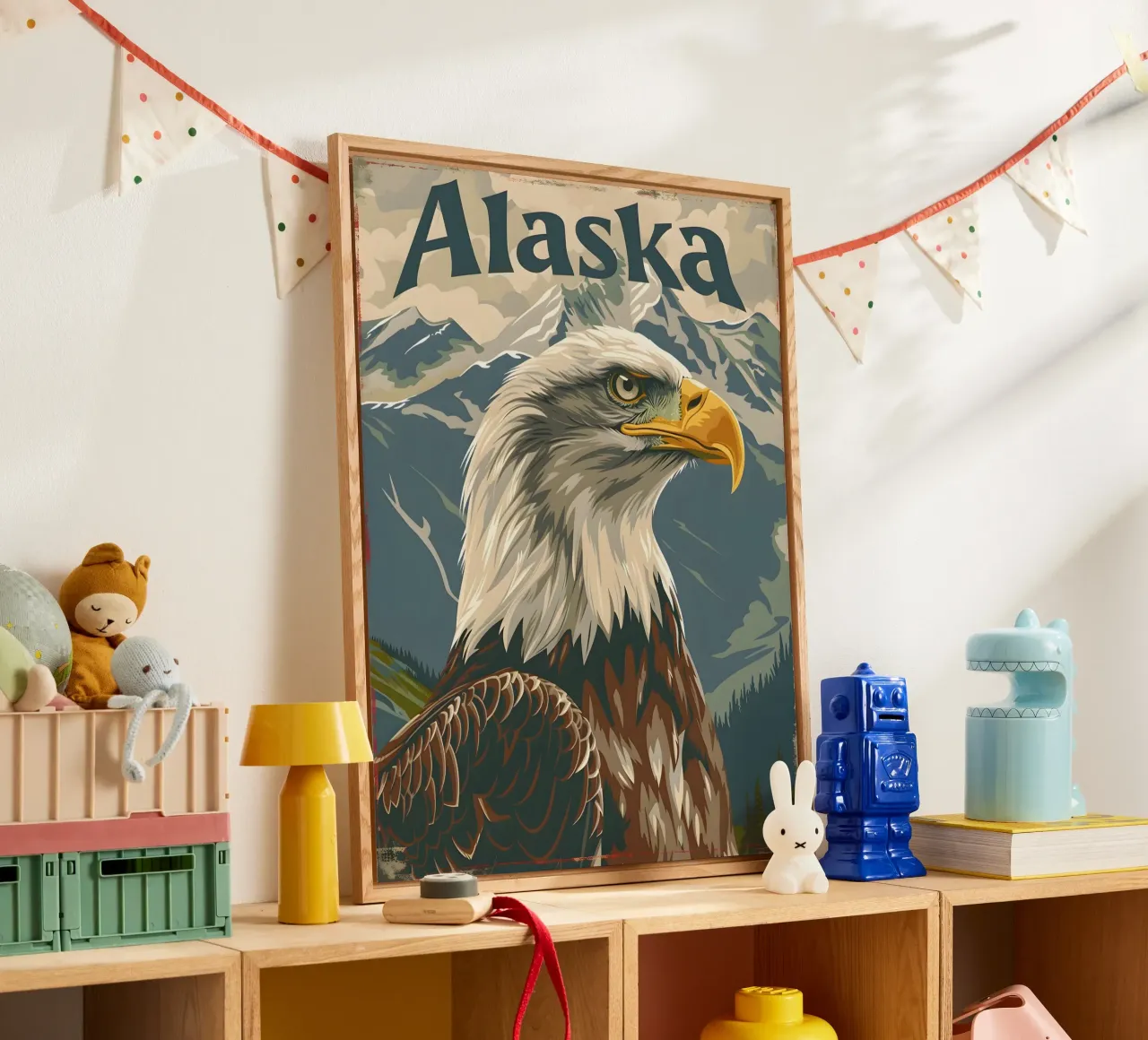 Aquila calva Alaska plexiglass da Vintage Travel Art