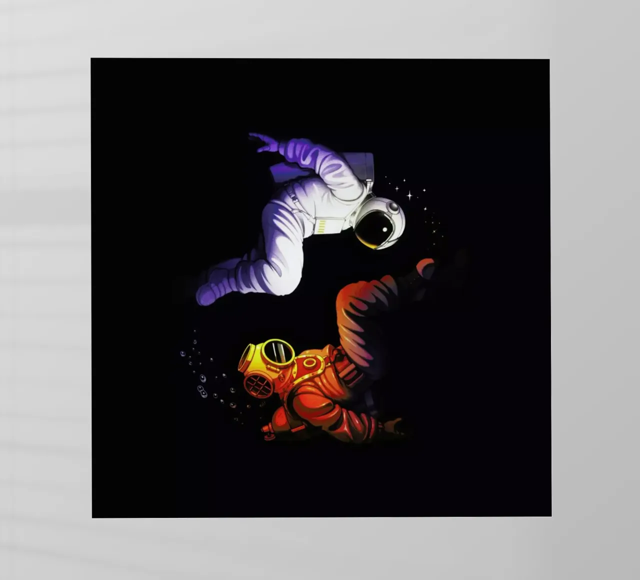 Yin Yang Astronaut Scuba pellicola backlit da Tobe Fonseca