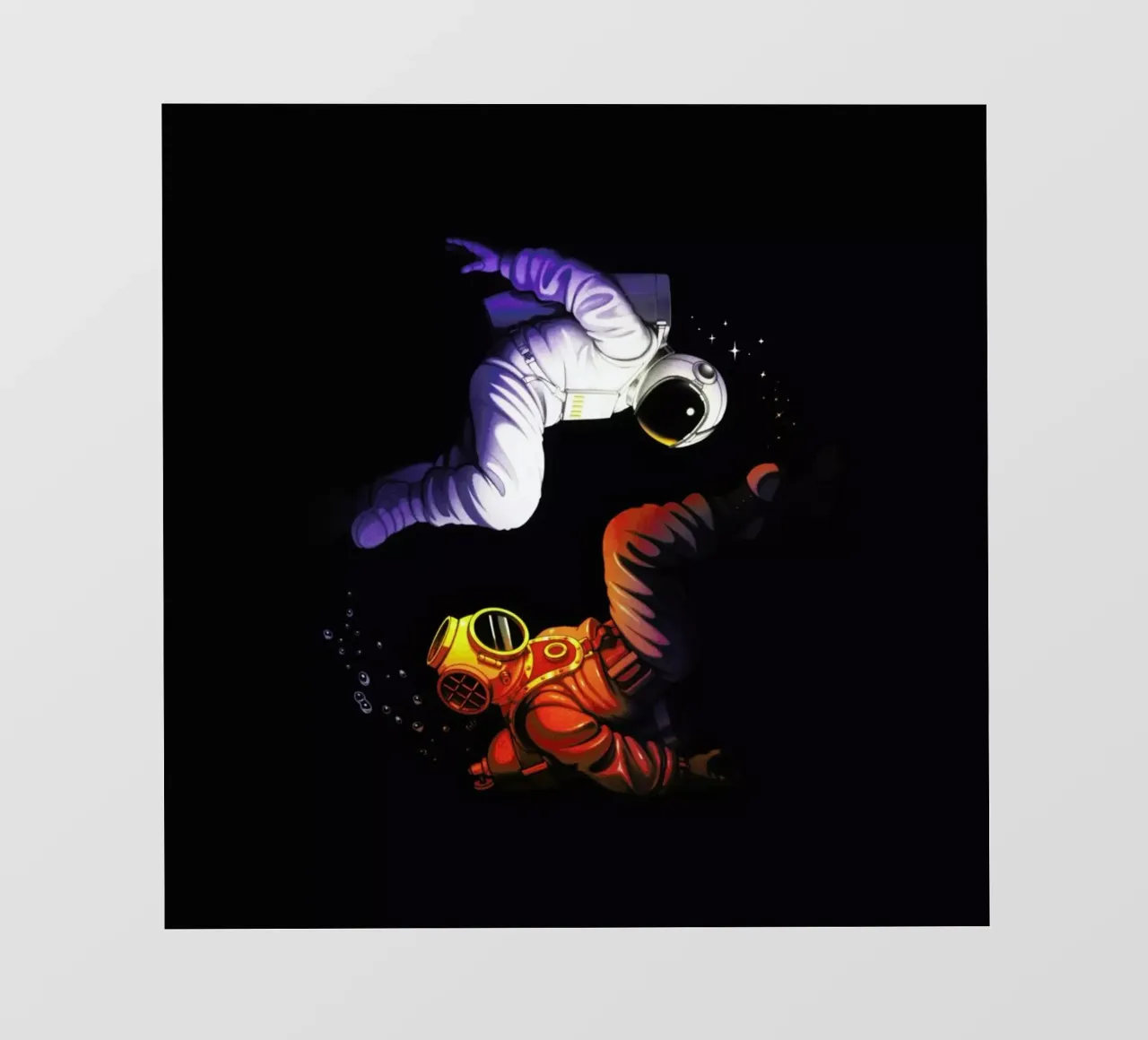 Yin Yang Astronaut Scuba pellicola backlit da Tobe Fonseca