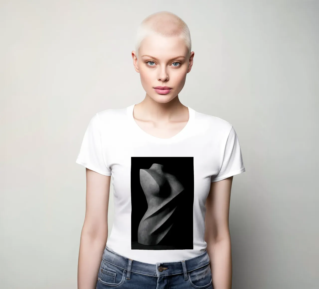 Marbled body - Raw sensuality women's fitted t-shirt by Black & White