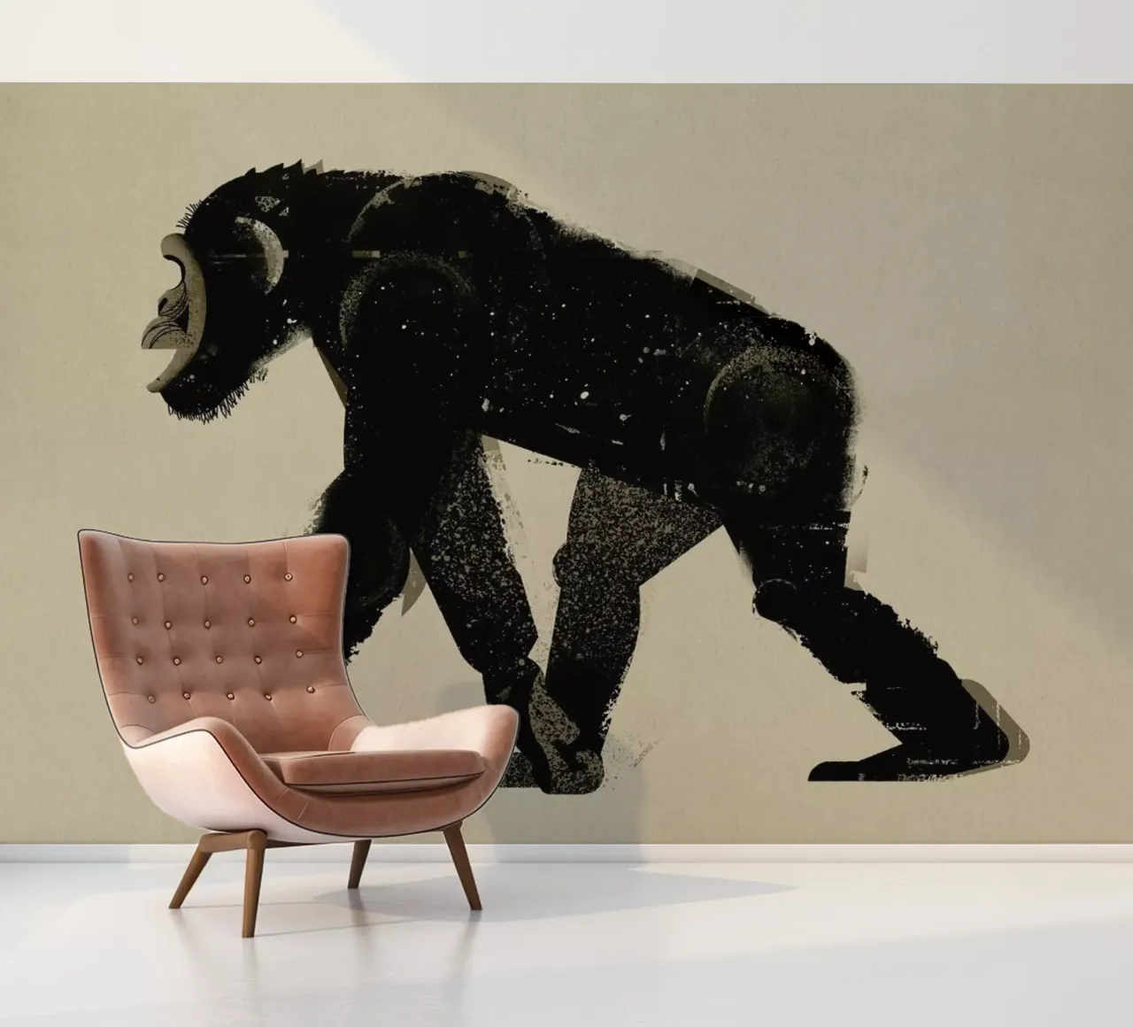 Chimp fotobehang van Dieter Braun