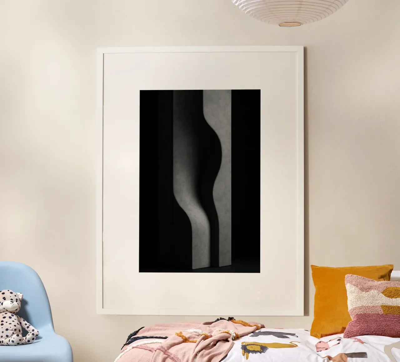 Vleselijke verticaliteit en minerale stilte poster met aluminium frame van Black & White