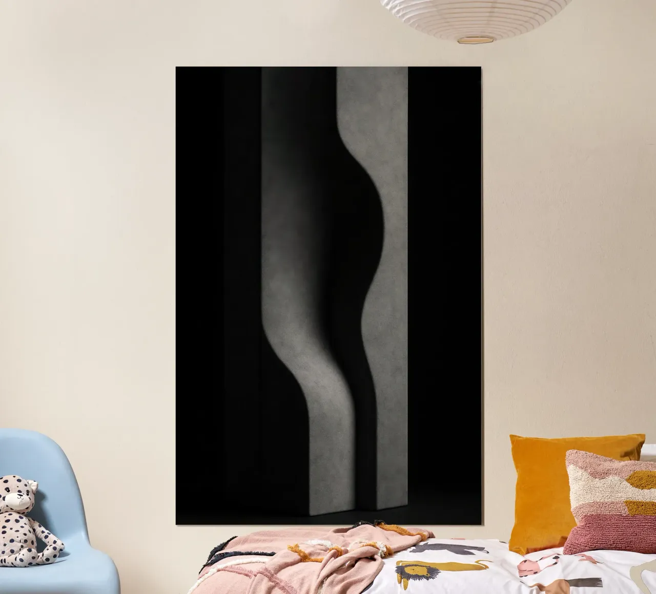 Vleselijke verticaliteit en minerale stilte poster met aluminium frame van Black & White