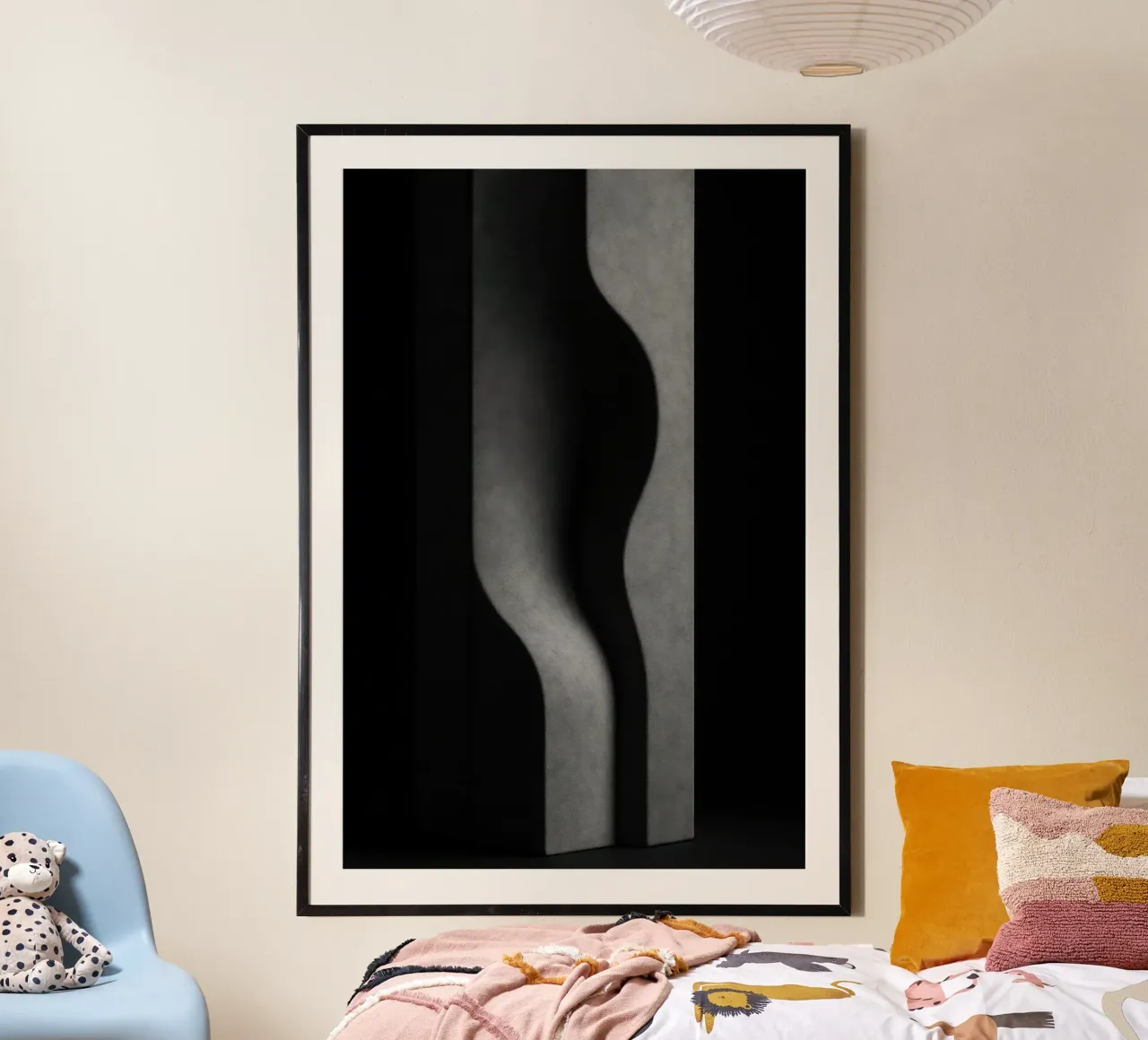 Vleselijke verticaliteit en minerale stilte poster met aluminium frame van Black & White
