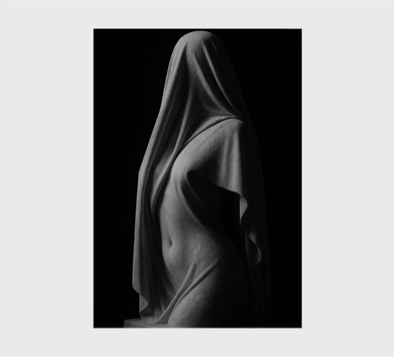 Sculpture draped in light and shadow notebook by Black & White