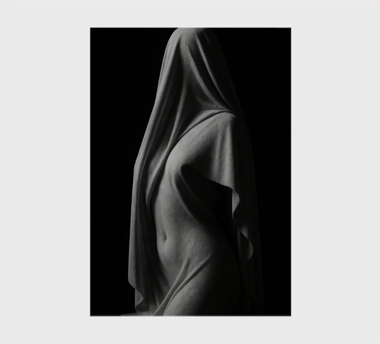 Sculpture draped in light and shadow notebook by Black & White