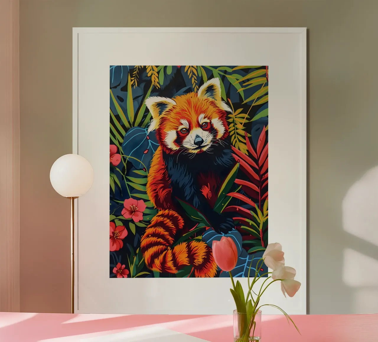 Roter Panda Vintage Kunst poster con telaio in alluminio da Vintage Travel Art