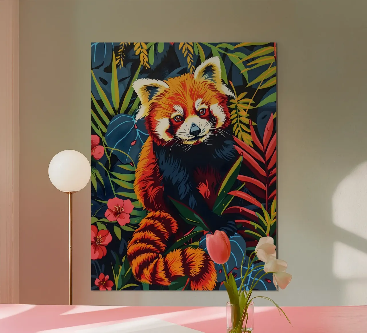 Roter Panda Vintage Kunst poster con telaio in alluminio da Vintage Travel Art