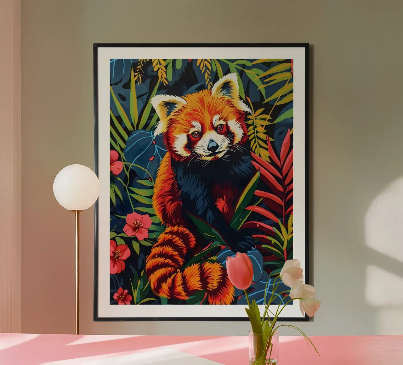 Roter Panda Vintage Kunst poster con telaio in alluminio da Vintage Travel Art