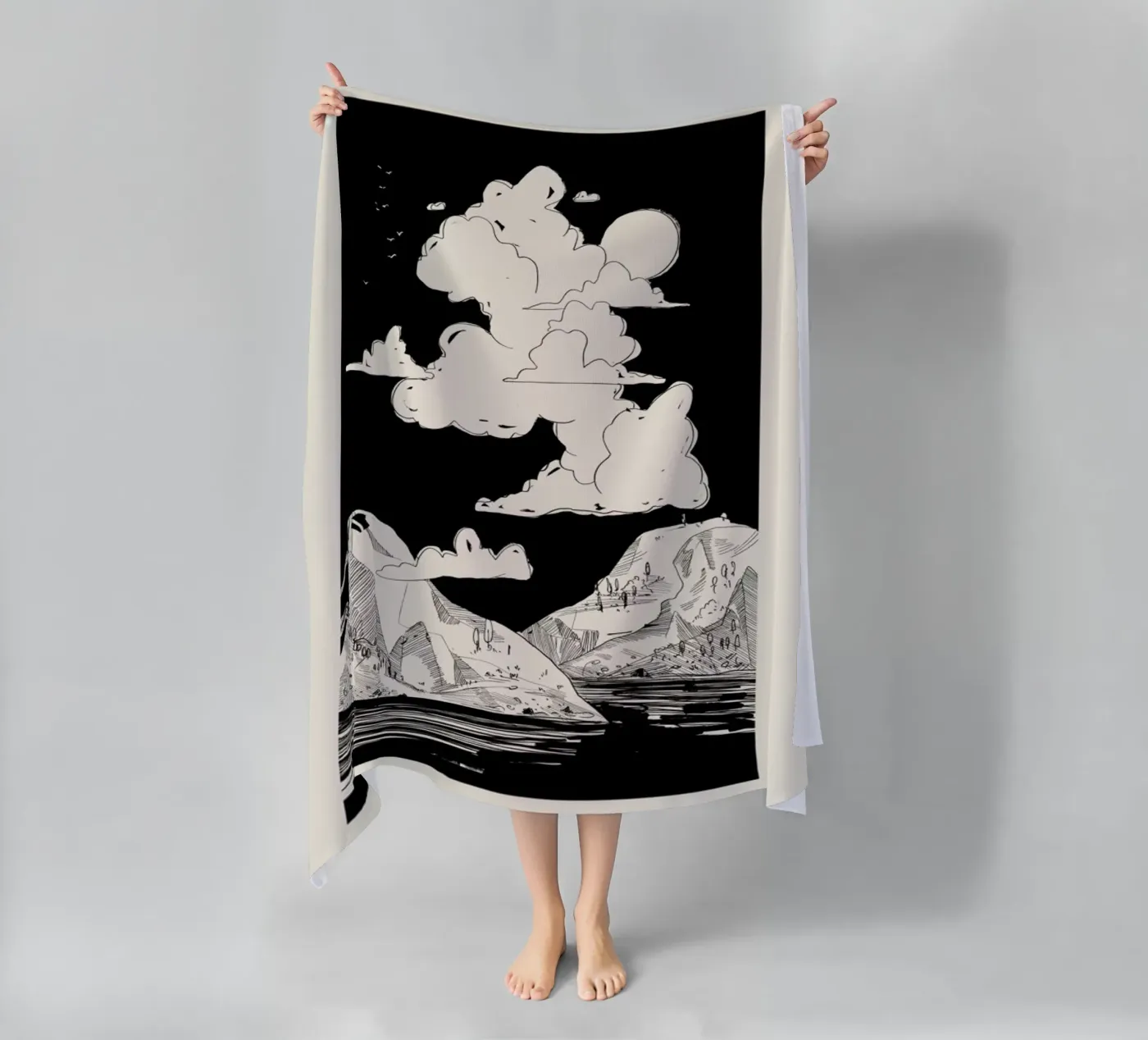 Shapeshifting strandhanddoek van Graphite